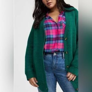 torrid Emerald Green Open-Front Cardigan Sweater